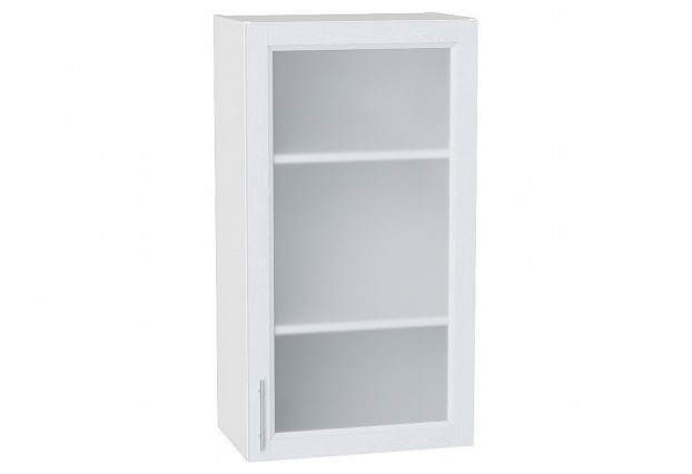 Шкаф верхний с 1-ой остекленной дверцей Сканди White Softwood / Белый 50 х 32 х 92 см