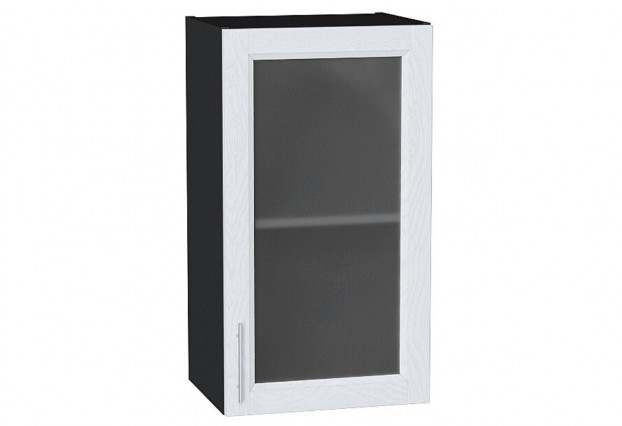 Шкаф верхний с 1-ой остекленной дверцей Сканди White Softwood / Graphite 40 х 32 х 71,6 см