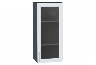 Шкаф верхний с 1-ой остекленной дверцей Сканди White Softwood / Graphite 40 х 32 х 92 см