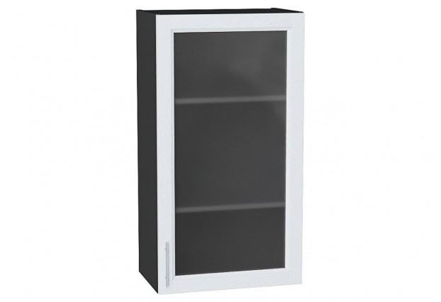 Шкаф верхний с 1-ой остекленной дверцей Сканди White Softwood / Graphite 50 х 32 х 92 см