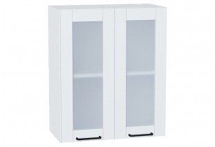 Шкаф верхний с 2-мя остекленными дверцами Флэт Плюс White In 2S / Белый 60 х 31,8 х 71,6 см