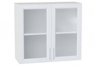Шкаф верхний с 2-мя остекленными дверцами Сканди White Softwood / Белый 80 х 32 х 71,6 см