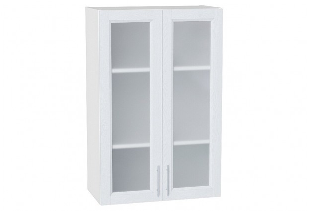 Шкаф верхний с 2-мя остекленными дверцами Сканди White Softwood / Белый 60 х 32 х 92 см