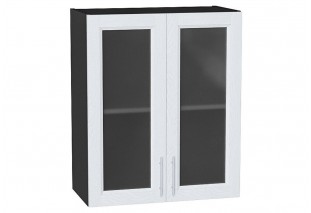 Шкаф верхний с 2-мя остекленными дверцами Сканди White Softwood / Graphite 60 х 32 х 71,6 см