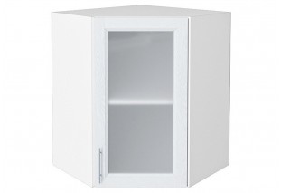 Шкаф верхний угловой остекленный Сканди White Softwood / Белый 60 х 60 х 71,6 см