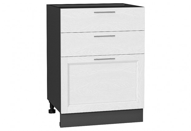 Шкаф нижний с 3-мя ящиками Сканди White Softwood / Graphite 60 х 48 х 81,6 см