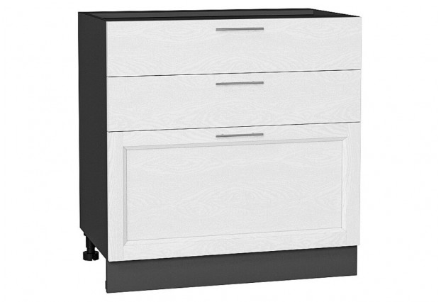 Шкаф нижний с 3-мя ящиками Сканди White Softwood / Graphite 80 х 48 х 81,6 см