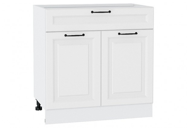 Шкаф нижний с 2-мя дверцами и ящиком Ницца Blanco / Белый 80 х 47,8 х 81,6 см