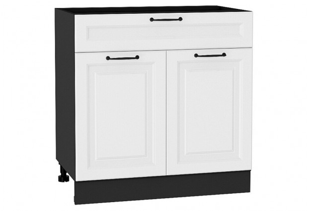 Шкаф нижний с 2-мя дверцами и ящиком Ницца Blanco / Graphite 80 х 47,8 х 81,6 см