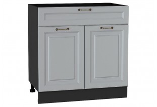Шкаф нижний с 2-мя дверцами и ящиком Ницца Графит / Graphite 80 х 47,8 х 81,6 см