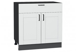 Шкаф нижний с 2-мя дверцами и ящиком Лофт Super White / Graphite 80 х 48 х 81,6 см