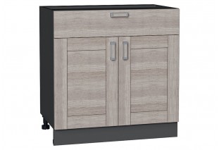 Шкаф нижний с 2-мя дверцами и ящиком Лофт Cappuccino Veralinga / Graphite 80 х 48 х 81,6 см