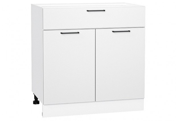 Шкаф нижний с 2-мя дверцами и ящиком Флэт White In 2S / Белый 80 х 47,8 х 81,6 см