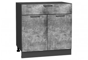 Шкаф нижний с 2-мя дверцами и ящиком Флэт Temple Stone 2S / Graphite 80 х 47,8 х 81,6 см
