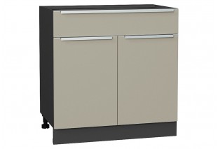 Шкаф нижний с 2-мя дверцами и ящиком Фьюжн Silky Grey / Graphite 80 х 48 х 81,6 см