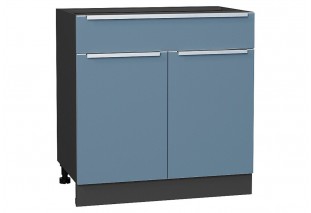 Шкаф нижний с 2-мя дверцами и ящиком Фьюжн Silky Blue / Graphite 80 х 48 х 81,6 см