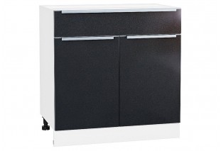 Шкаф нижний с 2-мя дверцами и ящиком Фьюжн Anthracite / Белый 80 х 48 х 81,6 см