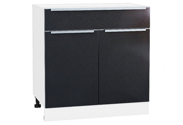 Шкаф нижний с 2-мя дверцами и ящиком Фьюжн Anthracite / Белый 80 х 48 х 81,6 см