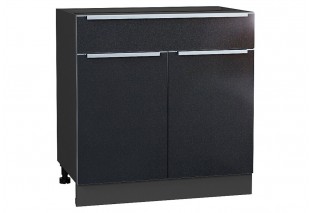 Шкаф нижний с 2-мя дверцами и ящиком Фьюжн Anthracite / Graphite 80 х 48 х 81,6 см