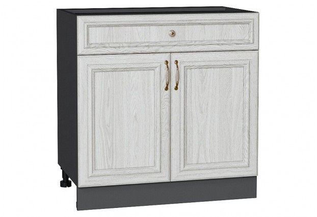 Шкаф нижний с 2-мя дверцами и ящиком Шале White Dreamline / Graphite 80 х 48 х 81,6 см