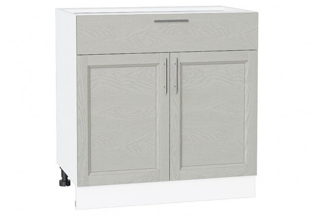 Шкаф нижний с 2-мя дверцами и ящиком Сканди Cappuccino Softwood / Белый 80 х 48 х 81,6 см