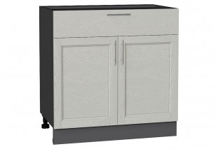 Шкаф нижний с 2-мя дверцами и ящиком Сканди Cappuccino Softwood / Graphite 80 х 48 х 81,6 см