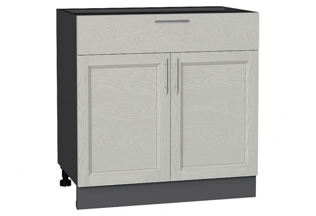 Шкаф нижний с 2-мя дверцами и ящиком Сканди Cappuccino Softwood / Graphite 80 х 48 х 81,6 см