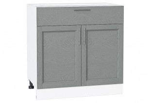 Шкаф нижний с 2-мя дверцами и ящиком Сканди Grey Softwood / Белый 80 х 48 х 81,6 см
