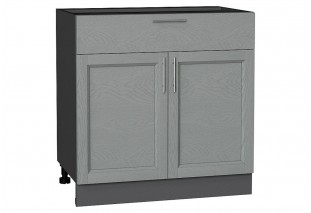 Шкаф нижний с 2-мя дверцами и ящиком Сканди Grey Softwood / Graphite 80 х 48 х 81,6 см