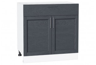 Шкаф нижний с 2-мя дверцами и ящиком Сканди Graphite Softwood / Белый 80 х 48 х 81,6 см