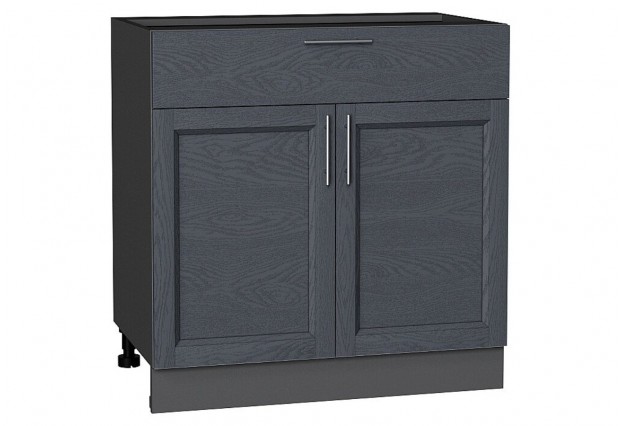Шкаф нижний с 2-мя дверцами и ящиком Сканди Graphite Softwood / Graphite 80 х 48 х 81,6 см
