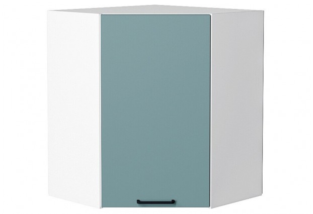 Шкаф верхний угловой Флэт Grey-green In 2S / Белый 60 х 60 х 71,6 см