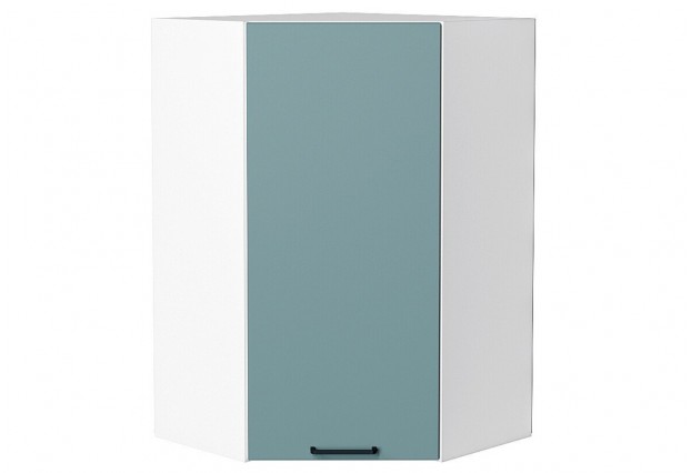 Шкаф верхний угловой Флэт Grey-green In 2S / Белый 60 х 60 х 92 см