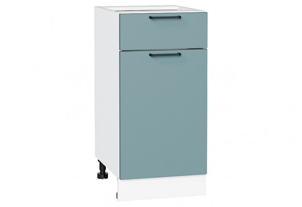 Шкаф нижний с 1-ой дверцей и ящиком Флэт Grey-green In 2S / Белый 40 х 47,8 х 81,6 см