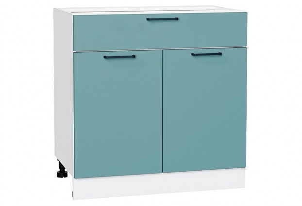 Шкаф нижний с 2-мя дверцами и ящиком Флэт Grey-green In 2S / Белый 80 х 47,8 х 81,6 см