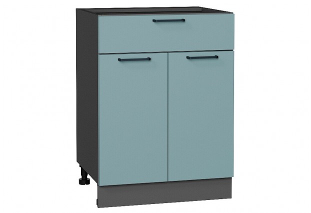 Шкаф нижний с 2-мя дверцами и ящиком Флэт Grey-green In 2S / Graphite 60 х 47,8 х 81,6 см