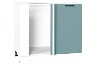 Шкаф нижний угловой Флэт Grey-green In 2S / Белый 89 х 47,8 х 81,6 см
