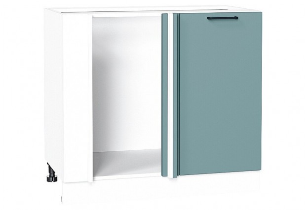 Шкаф нижний угловой Флэт Grey-green In 2S / Белый 89 х 47,8 х 81,6 см