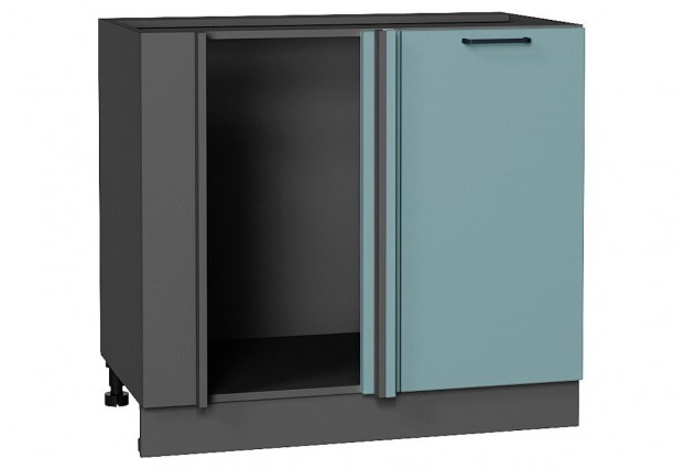 Шкаф нижний угловой Флэт Grey-green In 2S / Graphite 89 х 47,8 х 81,6 см