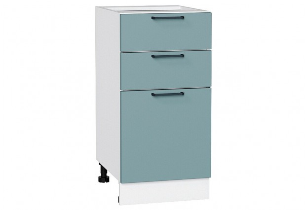 Шкаф нижний с 3-мя ящиками Флэт Grey-green In 2S / Белый 40 х 47,8 х 81,6 см