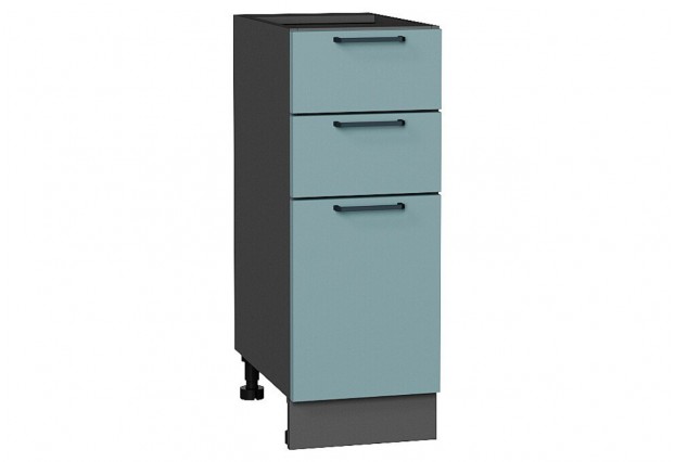Шкаф нижний с 3-мя ящиками Флэт Grey-green In 2S / Graphite 30 х 47,8 х 81,6 см