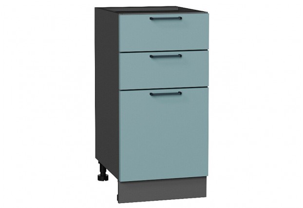 Шкаф нижний с 3-мя ящиками Флэт Grey-green In 2S / Graphite 40 х 47,8 х 81,6 см