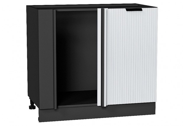 Шкаф нижний угловой Евро Лайн Белый / Graphite 89 х 47,8 х 81,6 см