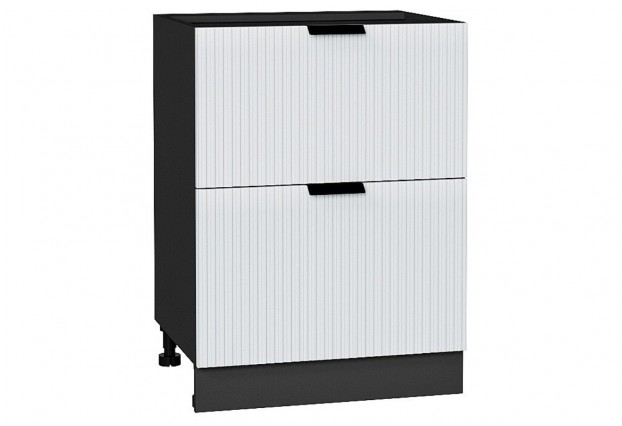 Шкаф нижний с 2-мя ящиками Евро Лайн Белый / Graphite 60 х 47,8 х 81,6 см