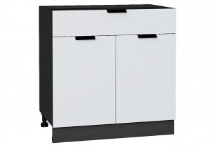 Шкаф нижний с 2-мя дверцами и ящиком Евро Белый / Graphite 80 х 47,8 х 81,6 см