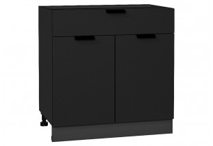 Шкаф нижний с 2-мя дверцами и ящиком Евро Антрацит / Graphite 80 х 47,8 х 81,6 см