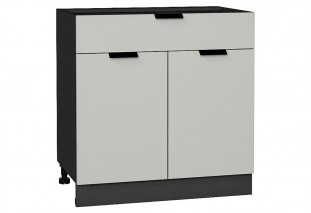 Шкаф нижний с 2-мя дверцами и ящиком Евро Агат / Graphite 80 х 47,8 х 81,6 см