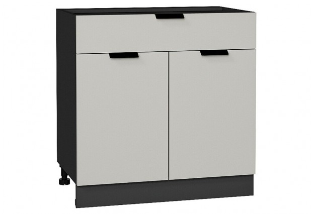 Шкаф нижний с 2-мя дверцами и ящиком Евро Агат / Graphite 80 х 47,8 х 81,6 см