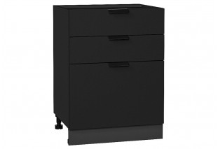 Шкаф нижний с 3-мя ящиками Евро Антрацит / Graphite 60 х 48 х 81,6 см