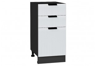 Шкаф нижний с 3-мя ящиками Евро Лайн Белый / Graphite 40 х 47,8 х 81,6 см